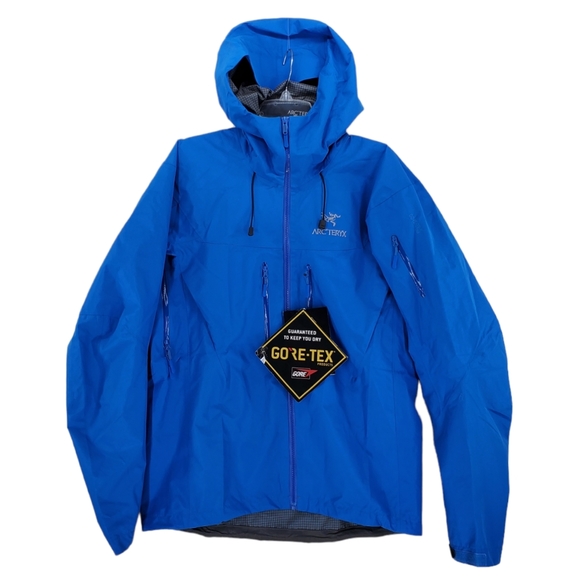 Arc'teryx Traverse Jacket Blue Goretex Pro Light Shell Men L Hooded Full Zip NEW - Picture 6 of 16